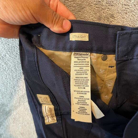 Patagonia Mens Performance Twill Straight Jeans Navy Blue Organic Cotton 28 X 32 - Picture 7 of 7